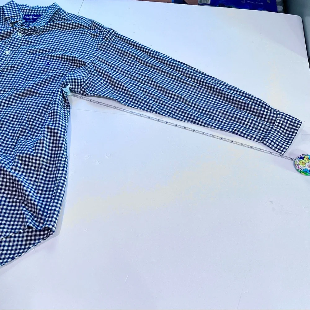 Polo Ralph Lauren Blue Gingham Cotton Button Down Blake Shirt XL‎